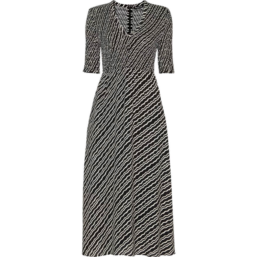 Whistles Diagonal Ripple Shirred Dress